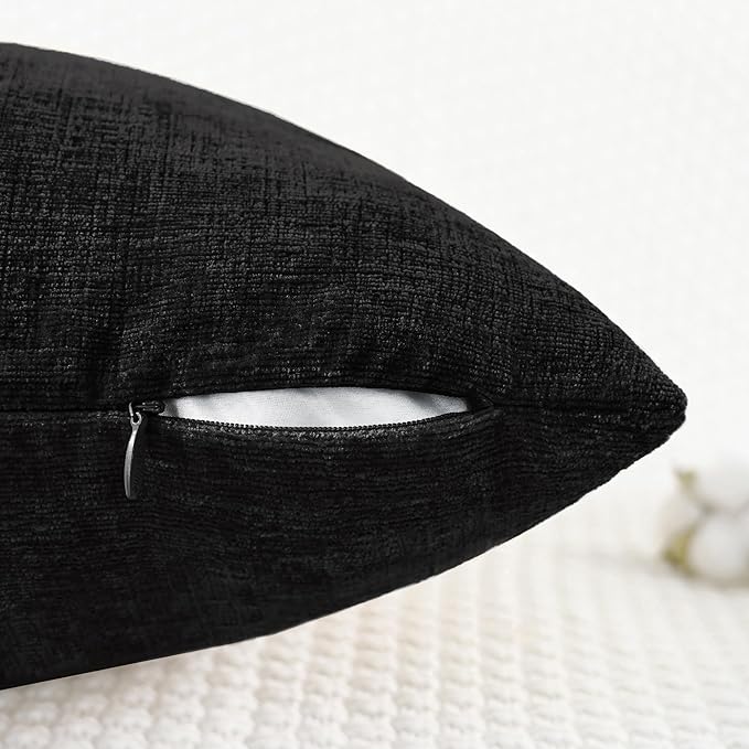 CaliTime Decorative Couch Throw Pillow Covers 26 X 26 Inches Black