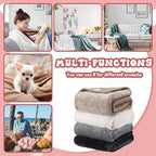 Newwiee 4 Pcs Flanne Fleece Throw Blanket for Bed Couch Large 3D Waffle Textured Soft Blanket Winter Warm Lightweight No Shedding No Pilling Decorative Throw, 50x60 Inch(Neutral Color)