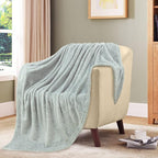 TOONOW Fleece Blanket Textured Fuzzy Plush Throw Blanket Twin Size 60" x 80", Super Soft Fluffy Bed Blanket Geometric Pattern Comfy Microfiber Flannel Blankets for Couch, Bed, Sofa, Mirage Gray