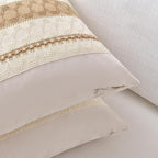 Fancy Homi Set of 1 Tan Neutral Decorative Throw Pillow Cover 18x18 Inch for Couch Bed Sofa, Aesthetic Modern Organic Farmhouse Boho Home Decor, Soft Cotton Cute Accent Macrame Taupe Cushion Case