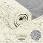 4x6 Fluffy Shag Area Rugs for Living Room Bedroom: Soft Carpet Cream White