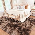 Rugs for Bedroom 4x6, Soft Shaggy Modern Shag Area Rug for Living Room, Upgrade Non-Slip Plush Fluffy Carpet for Kids Boys Girls Room Home Decor Aesthetic, Tie-Dyed Brown