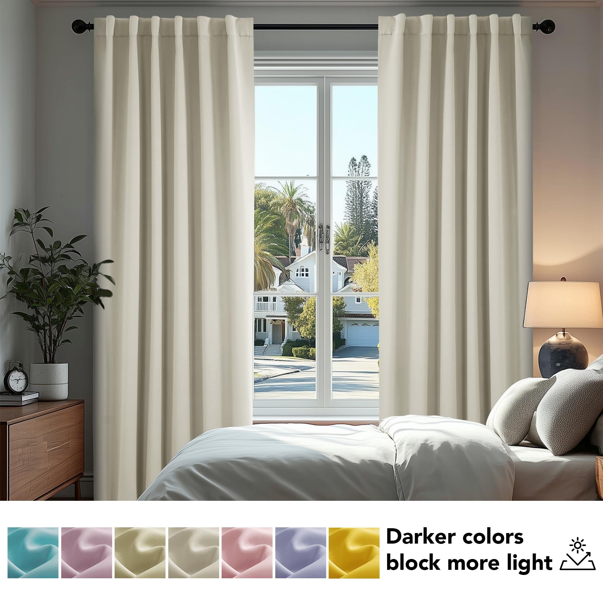 Deconovo Blackout Curtains for Bedroom, Living Room Curtains 63 Inches Long