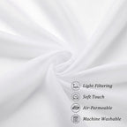 Chyhomenyc Sheer White Tier Curtains 24 Inch Length Set, Small Window Curtains Treatment for Bathroom/Living Room/Cafe/Basement, Short Voile Curtain Tiers 42in x 24in, Rod Pocket, 2 PCS