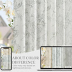 jinchan Floral Curtains 90 Inch Length Charcoal Grey Flower Linen Farmhouse Curtain for Living Room French Country Vintage Curtain Rod Pocket Curtains Set 2 Panels Gray Floral Printed