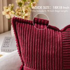 MIULEE Decorative Throw Pillow Covers for Couch 18x18 Inch Burgundy 2 Pack