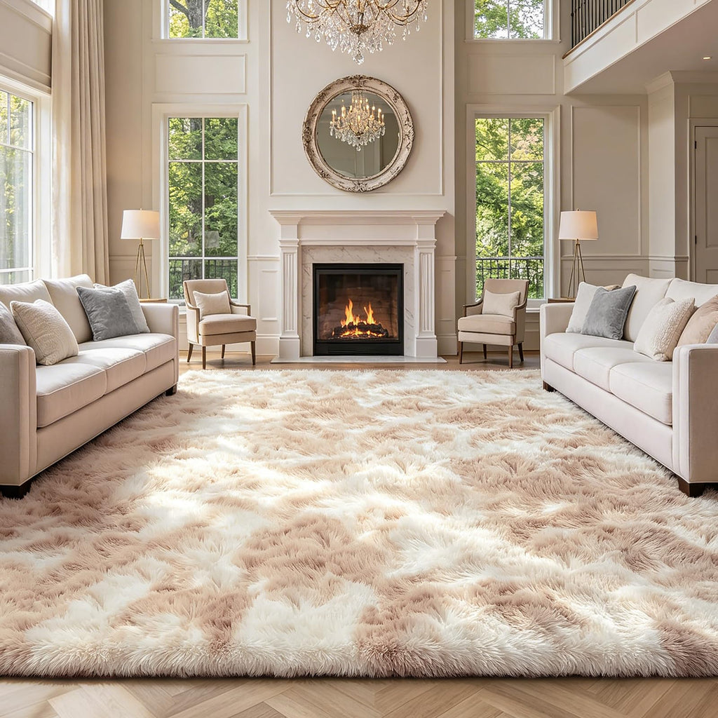 10X14 Large Area Rugs for Living Room Bedroom,Big Shag Rug for Bedroom Dorm,Soft Fluffy Indoor Carpet Plush Rugs for Living Room Home Decor,Camel