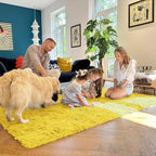 OLANLY 2x8 Machine Washable Runner Rugs for Hallway, Soft Fluffy Shaggy Bedside Rugs for Bedroom, Living Room, Indoor Floor Carpet for Kids Girls and Boys, Nursery Rooms, Home Decor Aesthetic, Yellow