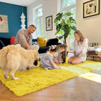 OLANLY 2x6 Machine Washable Runner Rugs for Hallway, Soft Fluffy Shaggy Bedside Rugs for Bedroom, Living Room, Indoor Floor Carpet for Kids Girls and Boys, Nursery Rooms, Home Decor Aesthetic, Yellow