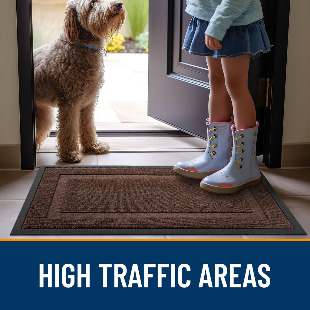OLANLY Front Door Mat Outside 71x23, All-Season Heavy-Duty Rubber Doormat