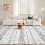 Nakagishi Boho 8x10 Area Rug Living Room Rugs Machine Washable Gray
