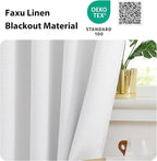 NICETOWN Farmhouse Blackout Small Curtains - Thermal Insulated Grommet Curtain Valances Room Darkening for Kitchen Window Treatments Home Decor, 34" Wide x 30" Long, 1 Pair, Greyish White