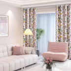 Topfinel Pink Blackout Window Curtains 72 Inch Length 2 Panels for Girls Bedroom, Spring Light Pink Cute Fancy Cottage Core Princess Floral Hummingbird Patterned Grommet Blush Pink Curtains Nursery
