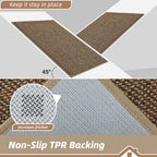 BEQHAUSE Kitchen Rugs 32"x48", Non-Slip Kitchen Mats for Floor, Taupe