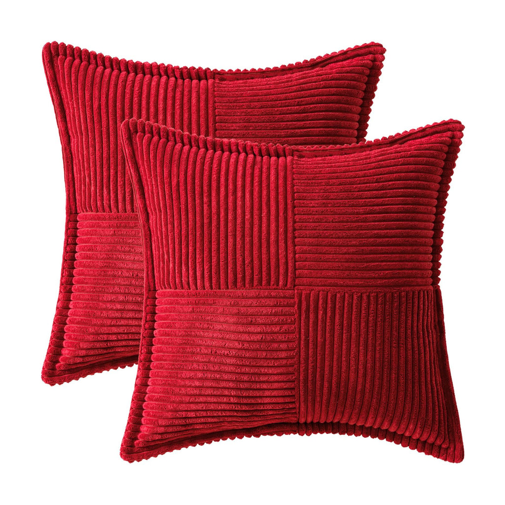 MIULEE Decorative Throw Pillow Covers for Couch 18x18 Inch Red 2 Pack
