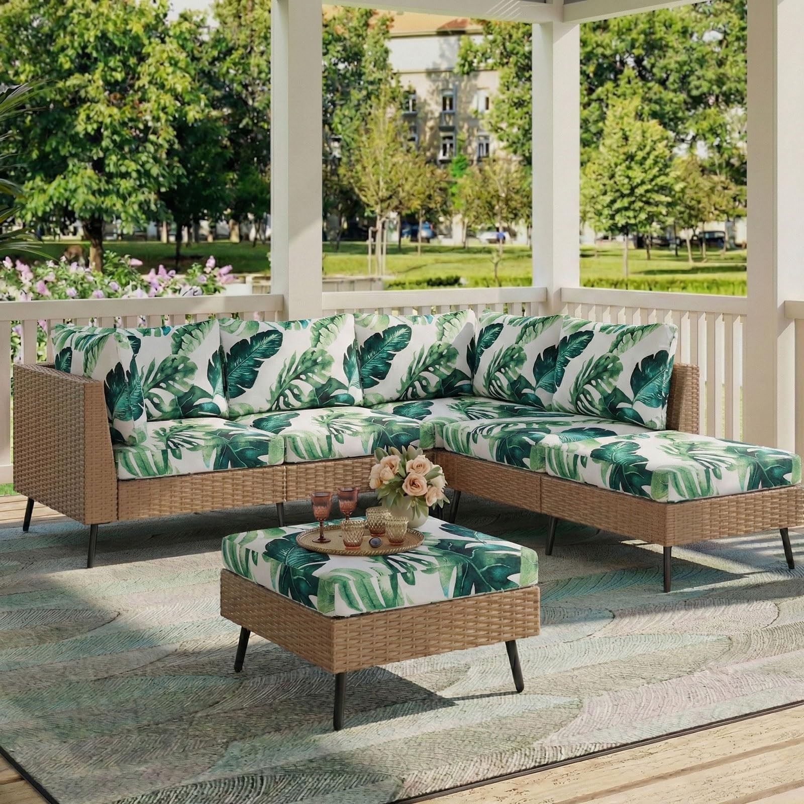 hyha Printed Couch Cushion Covers, Sofa Covers Washable for 3 Cushion Couch