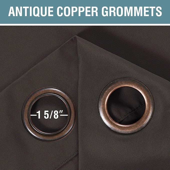 H.VERSAILTEX Brown Blackout Curtains for Living Room 102 Inches Length, Blackout Curtains for Bedroom Curtains & Drapes Thermal Insulated Drapes - Chocolate Brown, 1 Panel, 52" W x 102" L