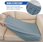 NC HOME Water Repellent Sofa Seat Slipcovers Stretch Cushion Covers, Seaters Replacement for Furniture Protector, Soft Flexibility with Elastic Bottom (Medium, Dusty Blue)
