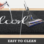 CozyBounty Black Door Mat Welcome Mats Outdoor Indoor Non-Slip Doormat for Entryway Low-Profile Floor Mat for Yard, Garage, High Traffic Areas (30"x17.5", Black)