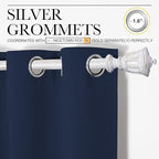 NICETOWN Blackout Draperies Curtains, All Season Thermal Insulated Solid Grommet Top Blackout Curtains/Drapes for Kid's Room (Navy, 1 Pair, 42 x 68 inches)