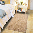 Pionblank Fluffy Small Rug for Bedroom 2x3 Feet, Shag Soft Area Rug, Modern Plush Carpet, Furry Cute Bedside Rug for Kids Girls Boys Room Nursery Decor, Camel