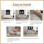 MYSKY HOME Boho Sofa Covers, Couch Covers for 2 Cushion Couch Sofa, Chenille L Shape Sectional Couch Cover, Machine Washable, Sofa Protector for Dog, Kid, 71"x118", Light Grey Artistic Gradient