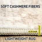 9x12 Area Rugs for Living Room: Washable Abstract Beige Grey Badroom Carpet