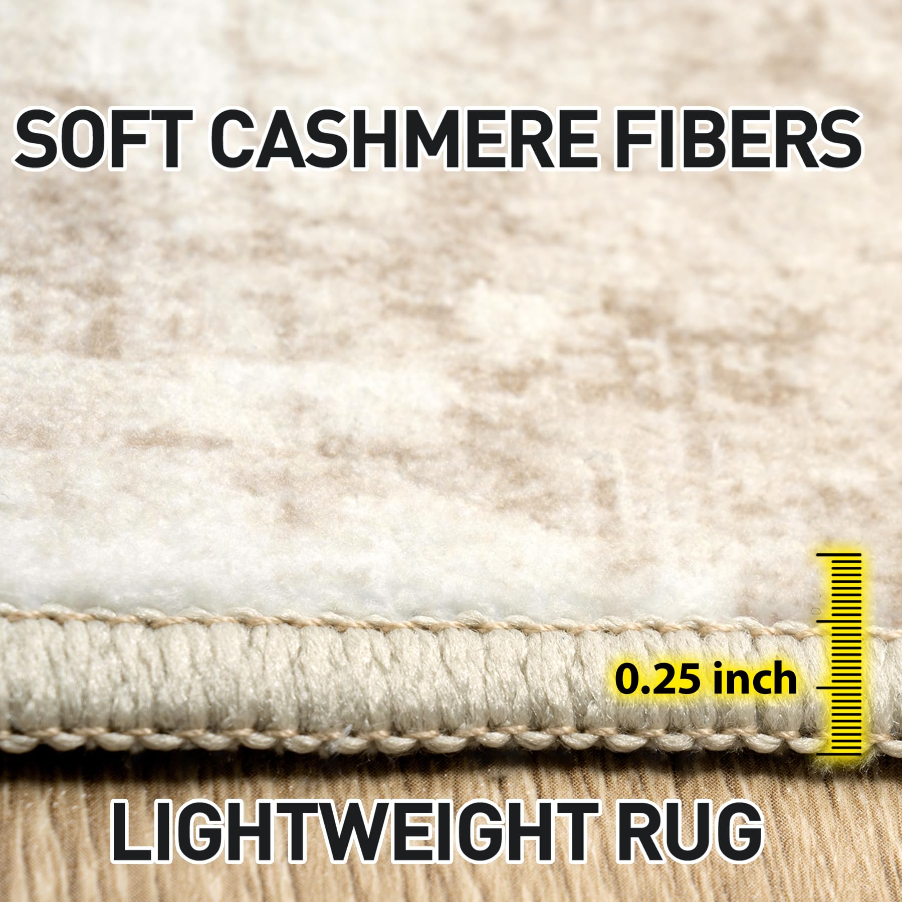 5x7 Area Rugs for Living Room: Washable Abstract Beige Grey Badroom Carpet