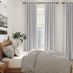 Nanspring Grey Linen Semi Sheer Curtains 72 Inches Long 2 Panels Set for Bedroom Back Tab Rod Pocket Light Filtering Drapes Cotton Textured Grey Farmhouse Living Room Curtain 52X72 Inches