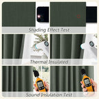 Guken Olive Green 100% Blackout Curtains 96 Inch Length 2 Panels Set for Living Room Bedroom Back Tab Thermal Insulated Black Out Linen Drapes Room Darkening Window Curtains 96 Inches Long