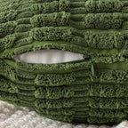 MIULEE Corduroy Decorative Throw Pillow Covers 18x18 Moss Green Pack of 2