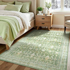 Lofus 5x7 Area Rug for Living Room, Light Green Washable Area Rugs with Non-Slip Backing,Soft Boho Carpets for Bedroom Dining Room Home Office Indoor Nursery