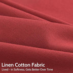 Christmas Red Linen Curtains 72 Inches Long for Living Room Light Filtering Semi Sheer Curtain Back Tab and Rod Pocket Vintage Rustic Luxury Home Decor Neutral Drapes for Bedroom 52x72, 2 Panels