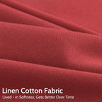 Christmas Red Linen Curtains 108 Inches Long for Living Room Light Filtering Semi Sheer Curtain Back Tab Vintage Neutral Rustic Home Decor Floor to Ceiling High Window for Bedroom 52x108,2 Panels