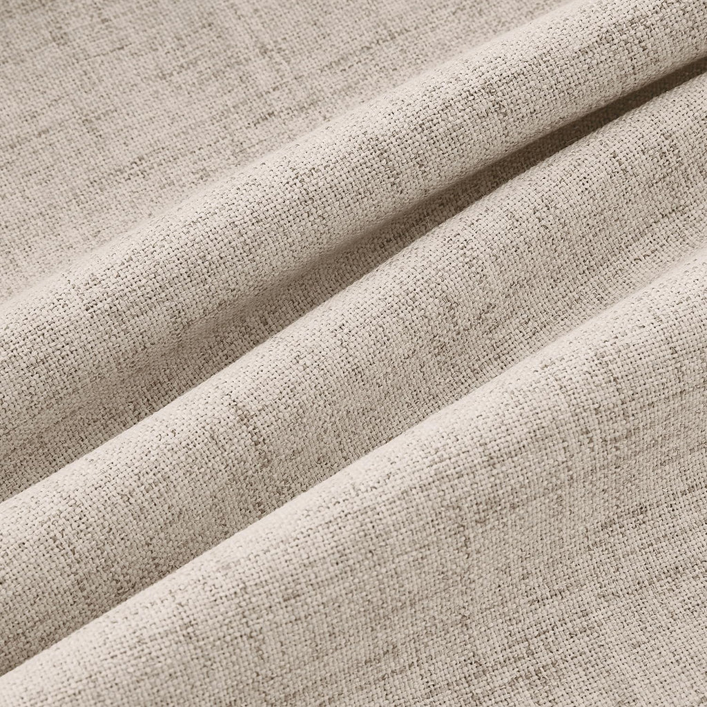 MIULEE 100% Blackout Linen Curtains for Bedroom 42 x 63 Inch Taupe 2 Panels