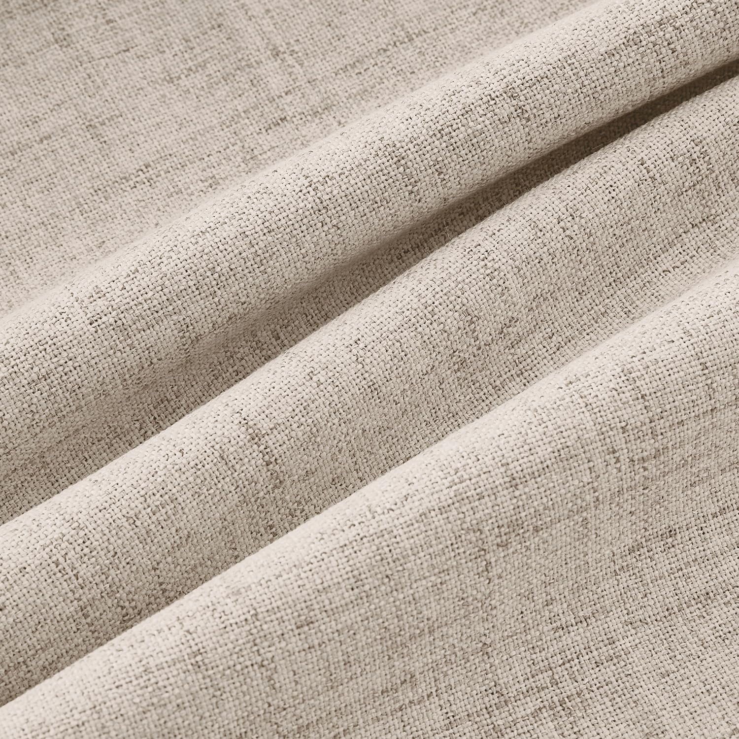 MIULEE 100% Blackout Linen Curtains for Bedroom 42 x 63 Inch Taupe 2 Panels