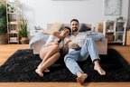 ONASAR Black Area Rugs for Bedroom Living Room, Fluffy Fuzzy Shaggy 4x6 Bedside Rug, Soft Plush Modern Indoor Floor Carpet for Nursery Kids Girls Boys Teen Dorm Home Office Decor Aesthetic