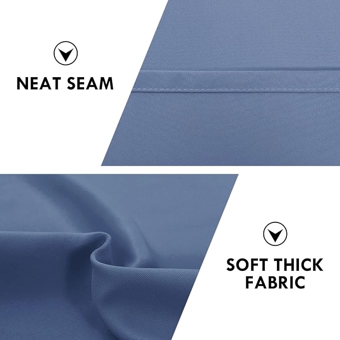 DWCN Blackout Curtains for Bedroom 52 x 84 Inch Long Dusty Blue 2 Panels