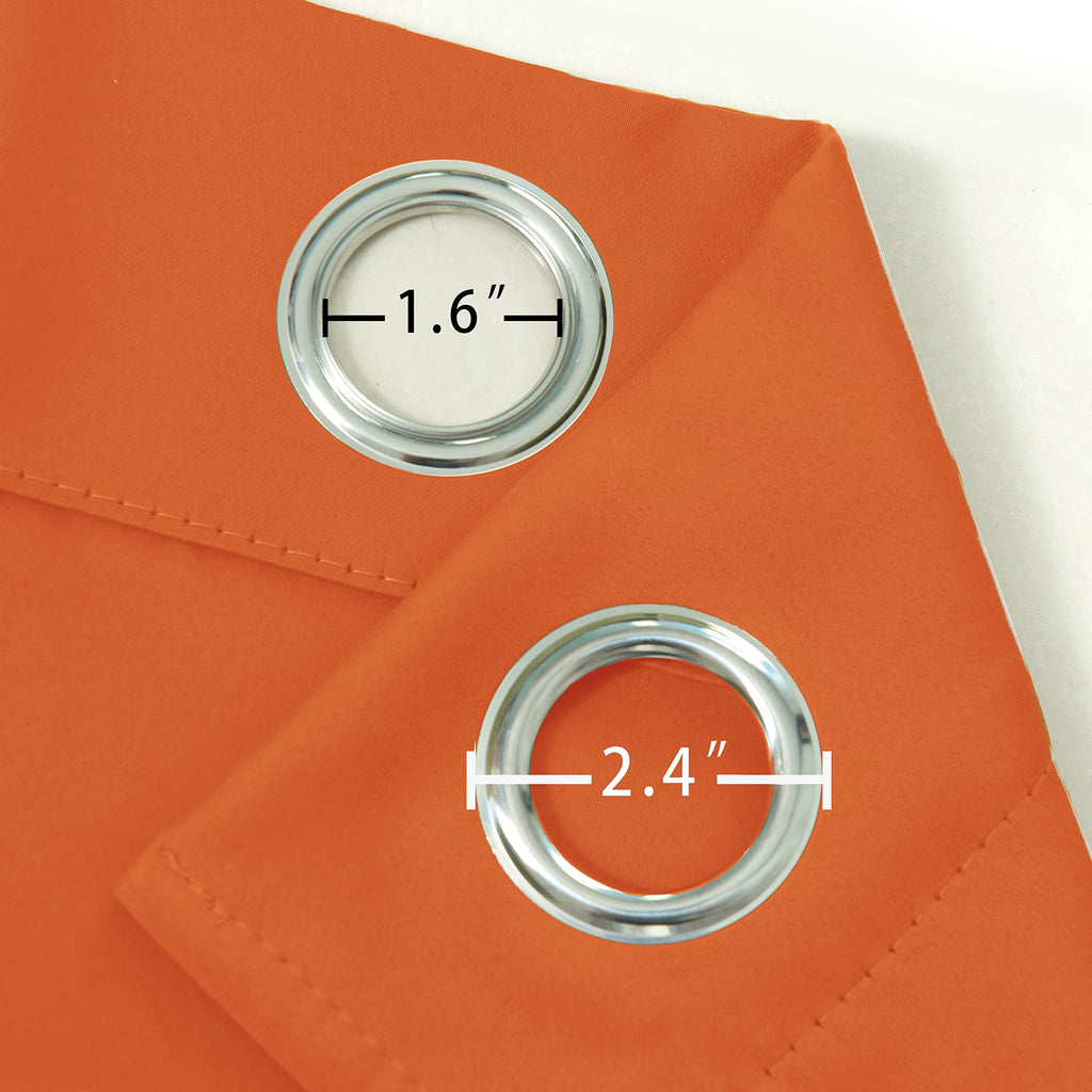 LEMOMO Blackout Curtains 52 x 95 inch/Orange Curtains Set of 2 Panels/Thermal Insulated Room Darkening Bedroom Curtains