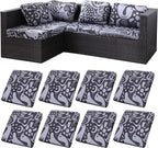 8Pcs Stretch Patio Cushion Covers,Outdoor Couch Covers Replacement,Outdoor Couch & Sofa Slipcovers,for Patio Furniture Cushion Covers,Washable Reusable urniture Protector(Grey Pigeon,8PCS)