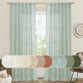 LAMIT Light Sage Linen Sheer Curtains for Bedroom 84 Inches Long, 2 Panels