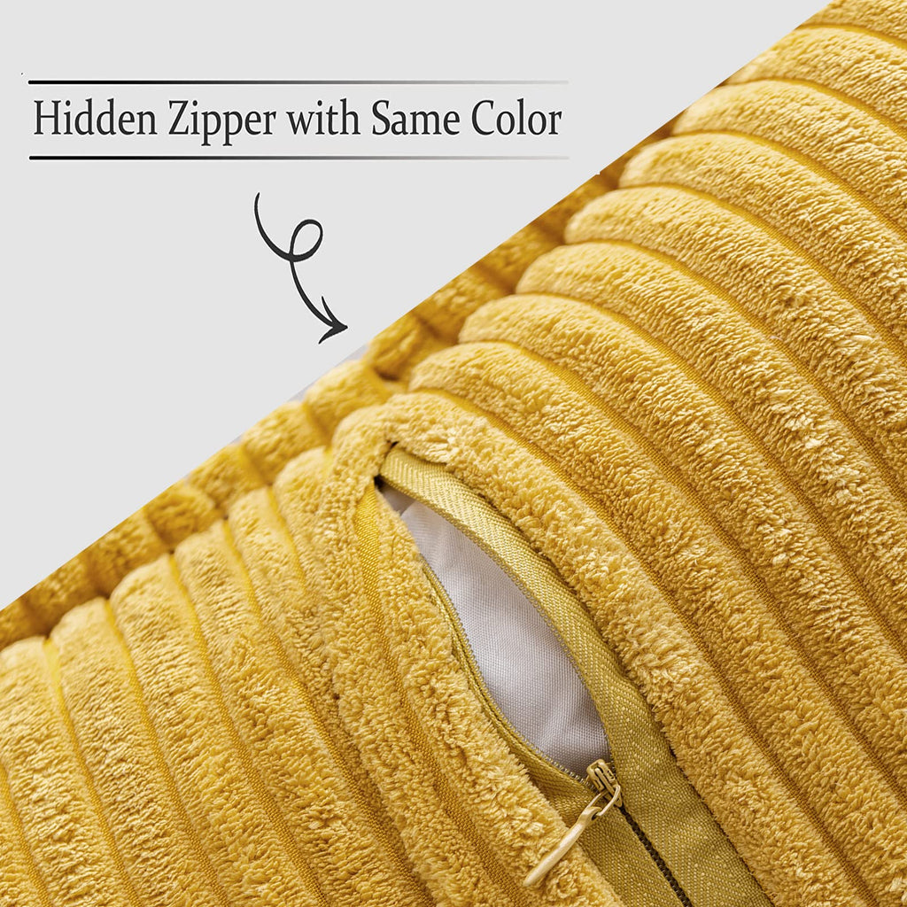 MIULEE Decorative Throw Pillow Covers for Couch 20x20 Inch Mustard Yellow