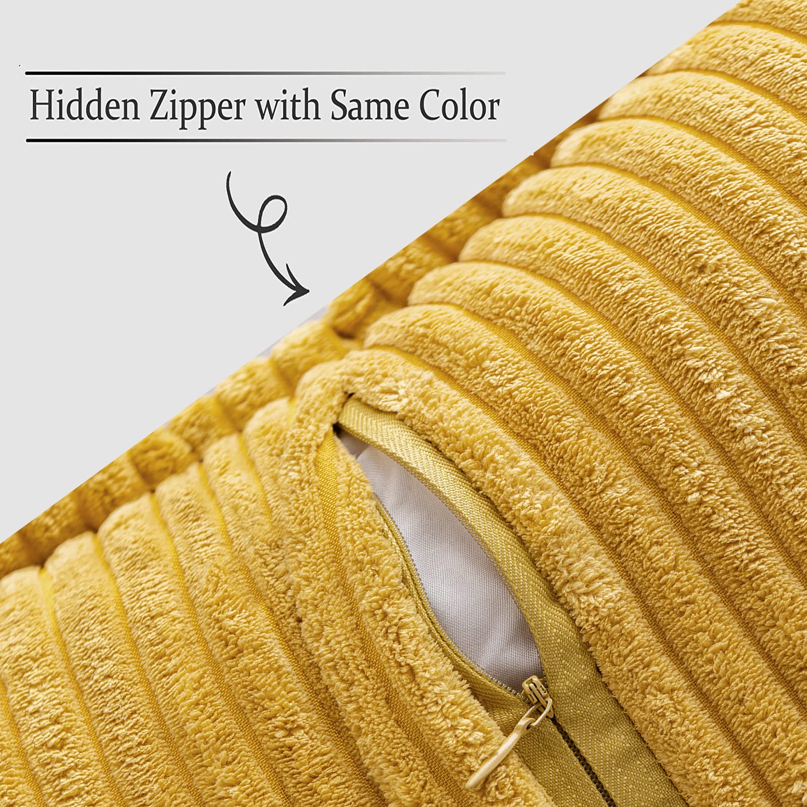 MIULEE Decorative Throw Pillow Covers for Couch 20x20 Inch Mustard Yellow