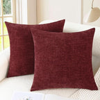 CaliTime Decorative Couch Throw Pillow Covers 18 X 18 Inches Burgundy