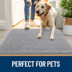 OLANLY Dog Door Mat for Muddy Paws 30x17, Super Absorbent Chenille Mud Mat