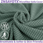 ZNSAYOTX Stretch Oversized Couch Cover Universal Sofa Covers for Living Room Dogs Pet Furniture Protector Spandex Extra Large Sofa Slipcovers with Anti Slip Foam Sticks (Pea Green, XL Sofa)