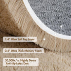 5x7 Ft Shag Beige Rugs for Bedroom Living Room, Ultra Soft Fluffy Furry Area Rugs for Playroom Indoor Floor, Aesthetic Carpet for Kids Home Decor
