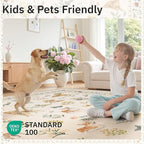 Soalmost Dog 9x12 Area Rugs for Living Room, Washable Animal Soft Rug Beige