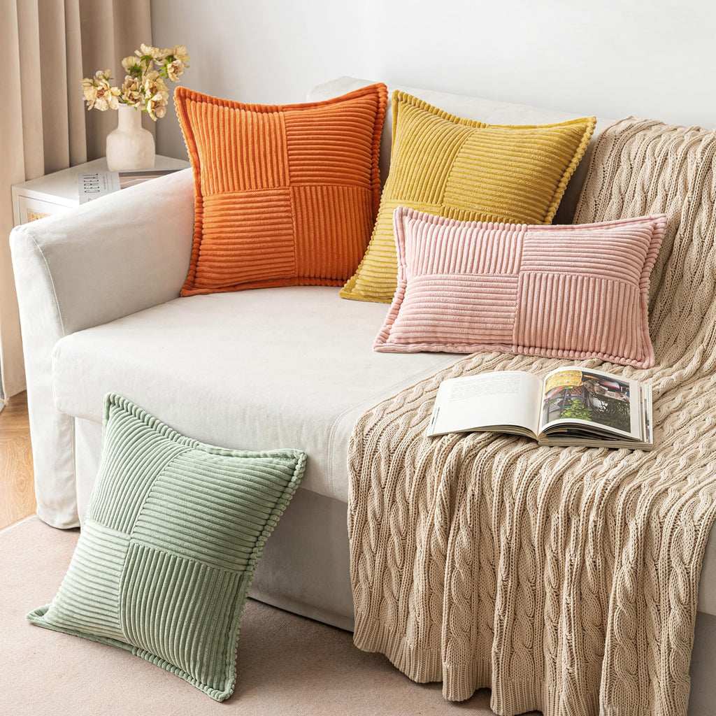 MIULEE Decorative Throw Pillow Covers for Couch 20x20 Inch Gold 2 Pack