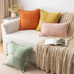MIULEE Decorative Throw Pillow Covers for Couch 20x20 Inch Gold 2 Pack